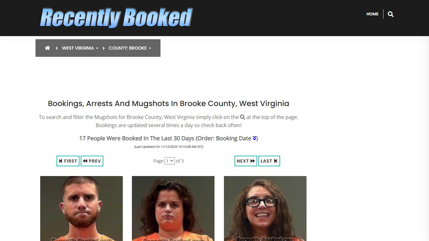 Bookings, Arrests and Mugshots in Brooke County, West Virginia