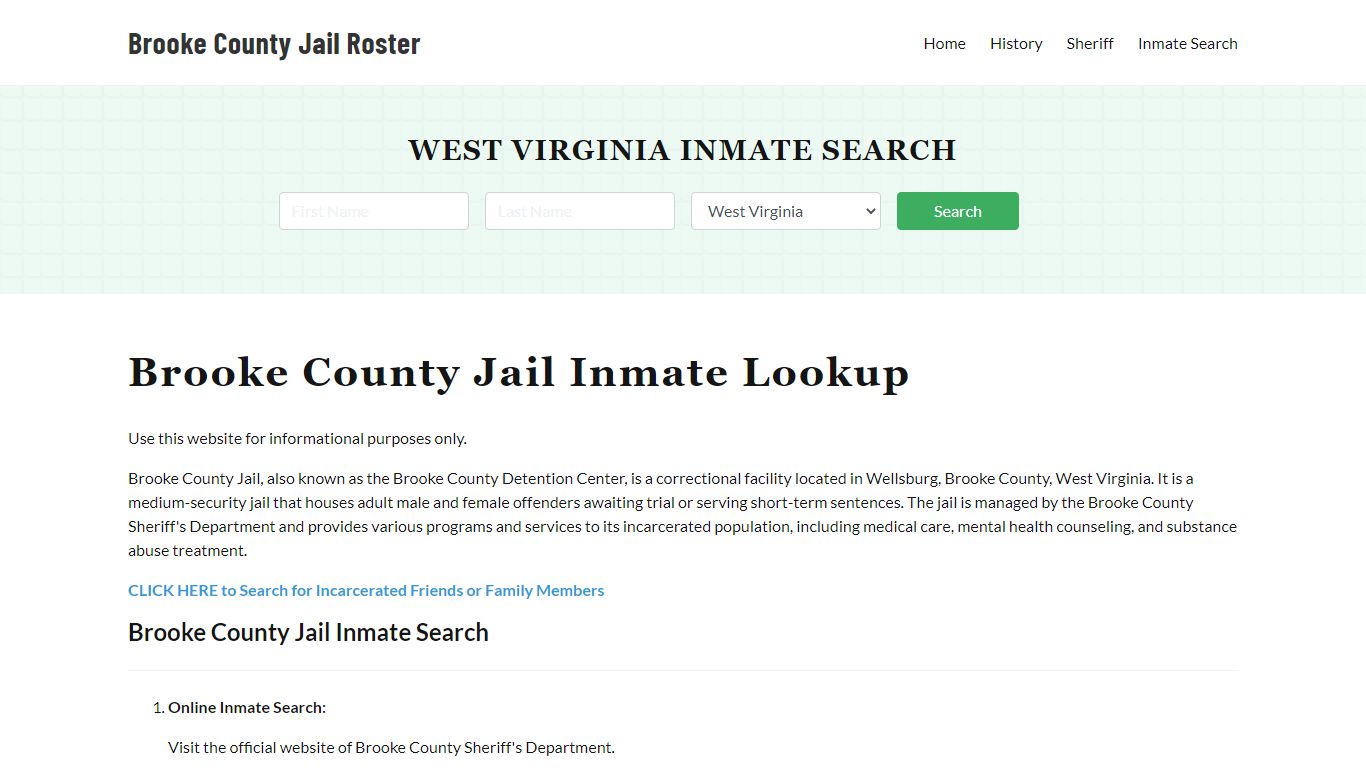 Brooke County Jail Roster Lookup, WV, Inmate Search