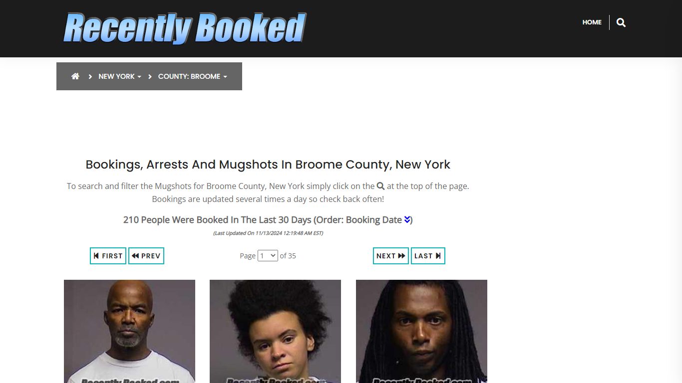 Bookings, Arrests and Mugshots in Broome County, New York - Recently Booked